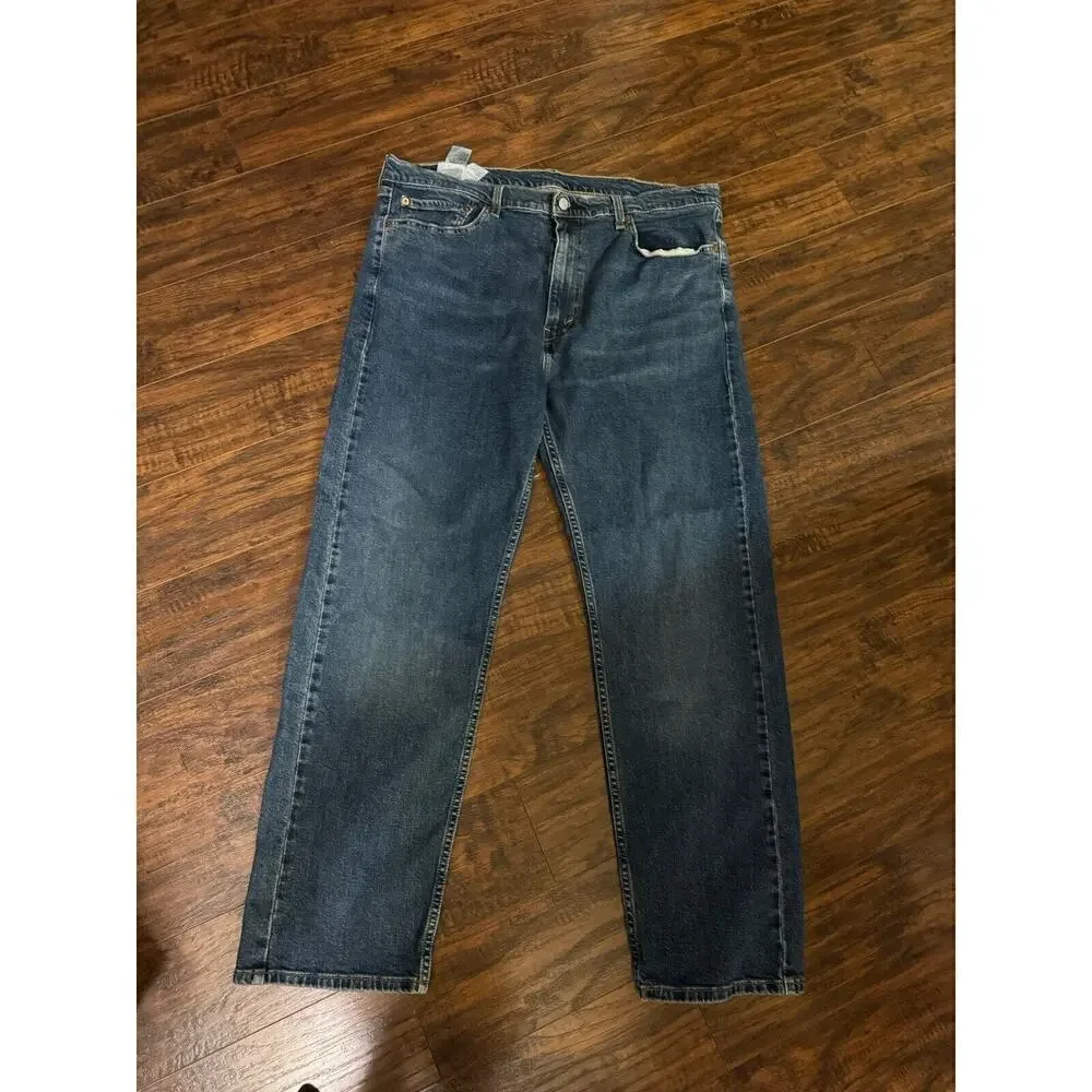 Levis 505 Jeans Mens 40x32 Blue Regular Fit Straight Leg Dark Wash Denim
